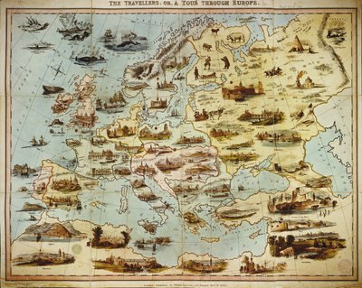 The Travellers, or A Tour Through Europe, engraved by W. Clerk, published by William Spooner, London by English School